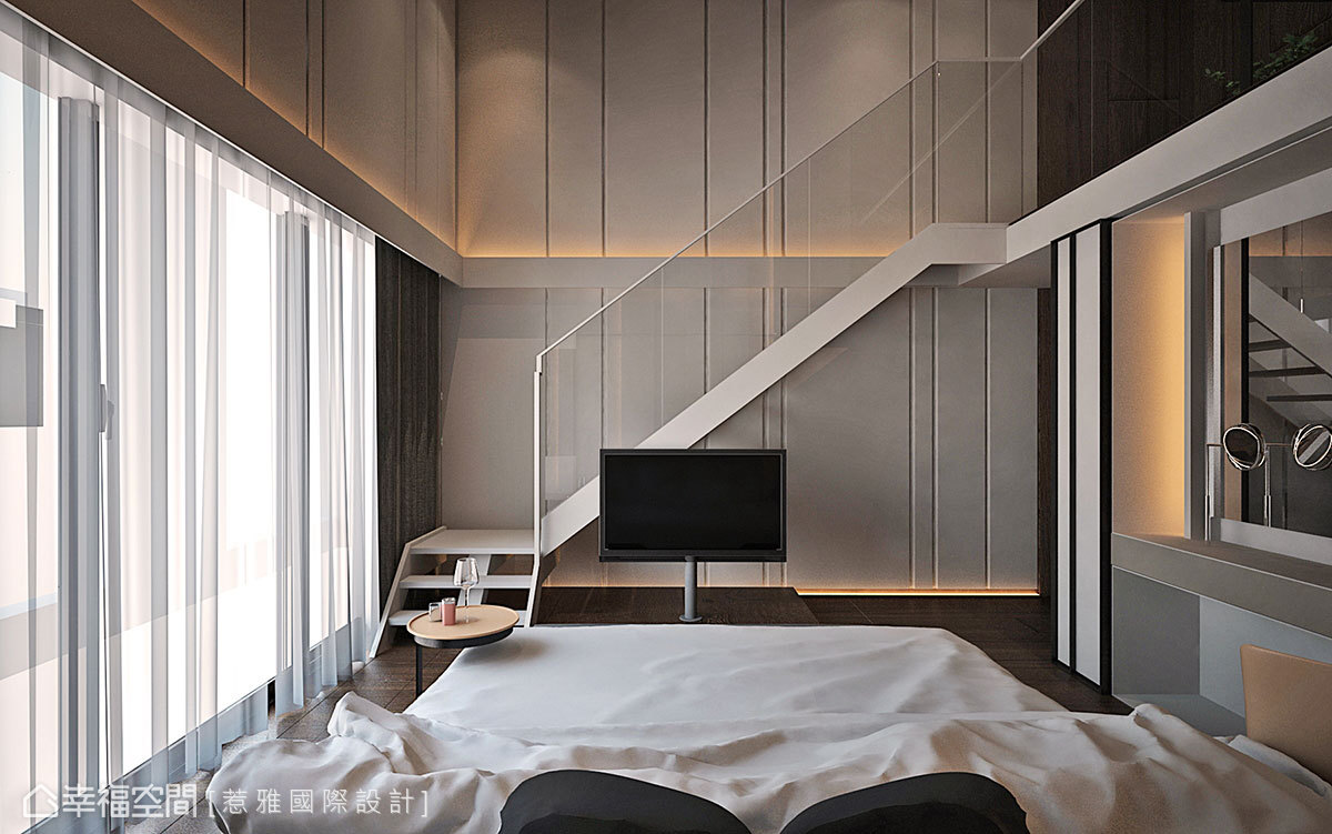 别墅 现代 简约 混搭 卧室图片来自幸福空间在穿越 / 苏园的分享