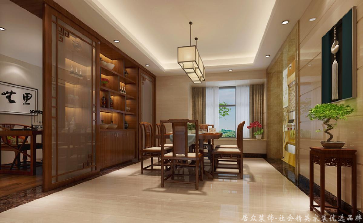 中式 居众 餐厅图片来自重庆居众装饰在橡树蓝湾-中式风格-213㎡的分享