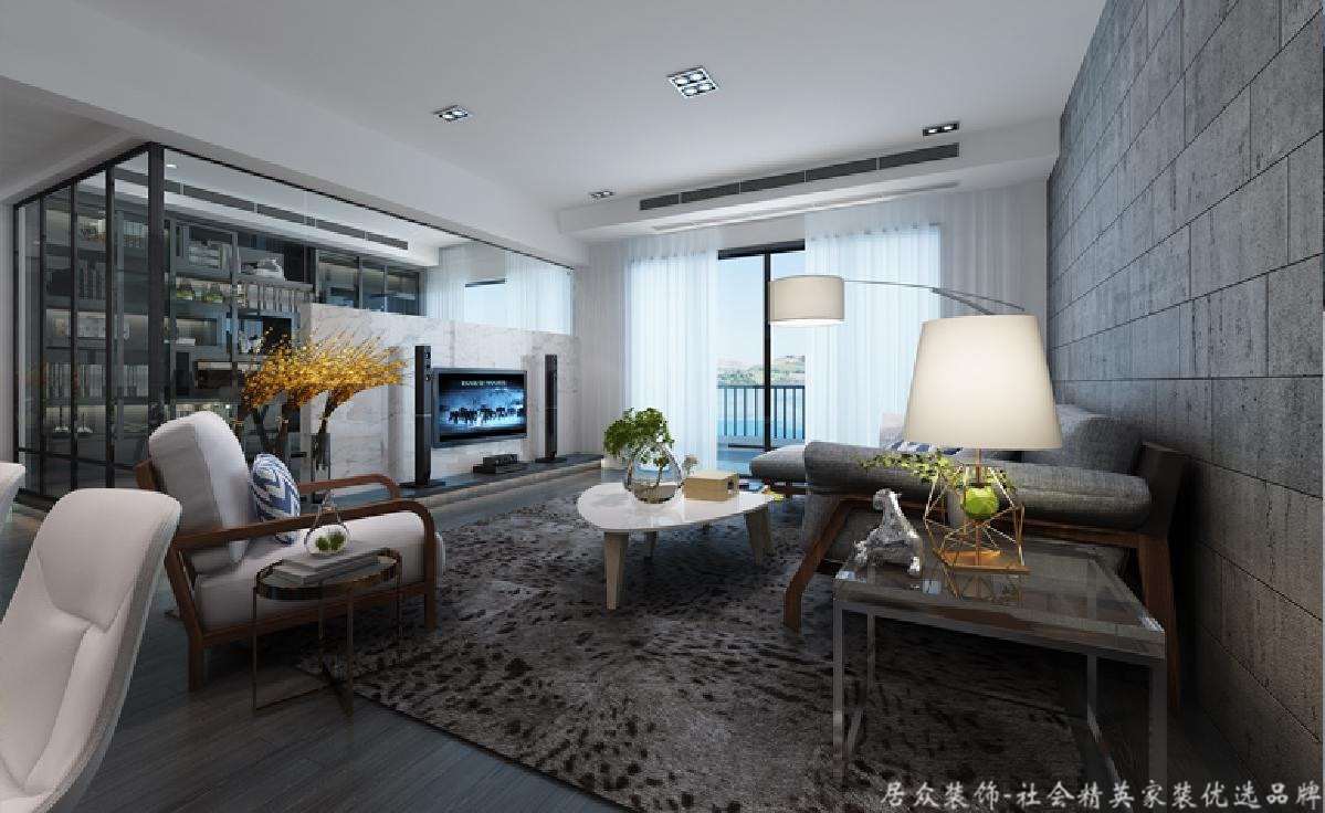 简约 白领 客厅图片来自重庆居众装饰在万科哲园-简约风格-300㎡的分享