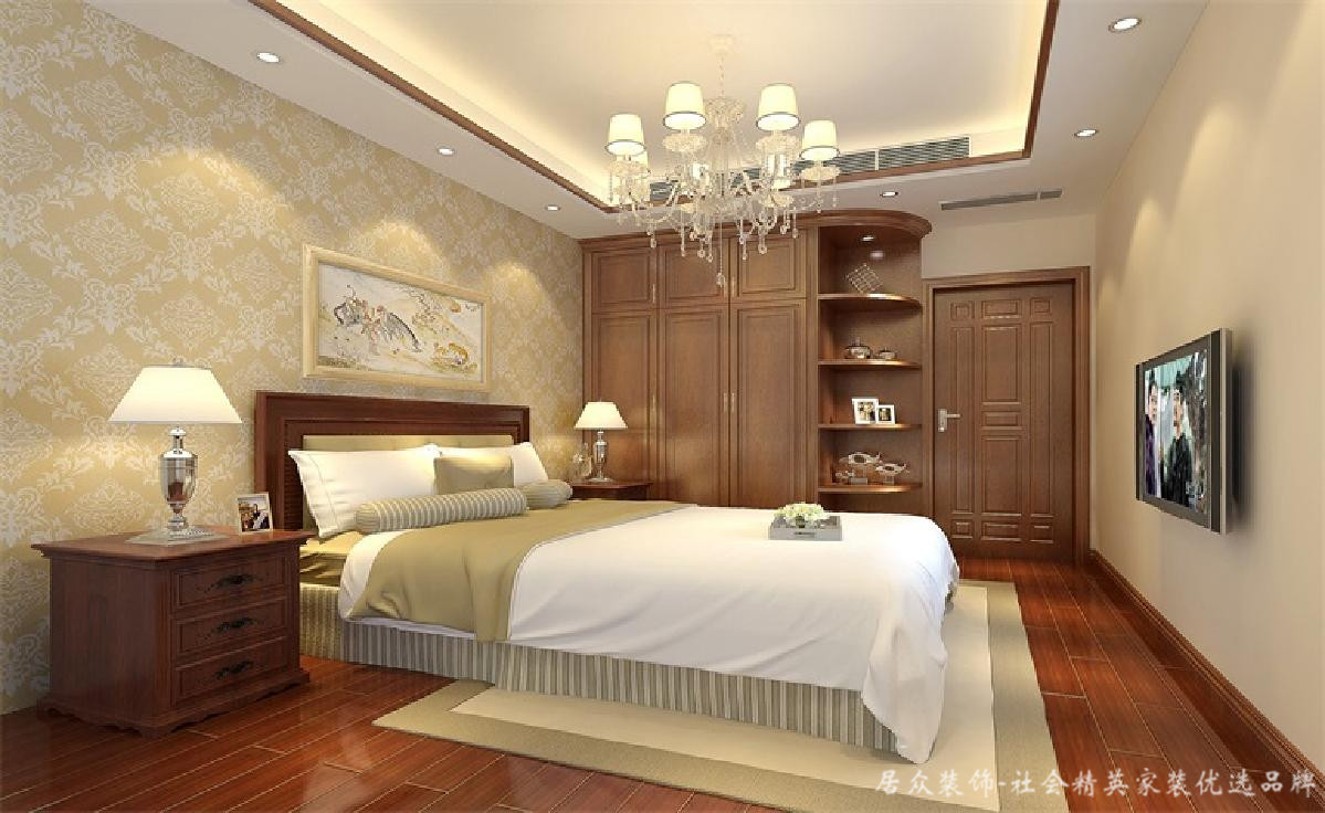 美式 四居 简洁 卧室图片来自居众装饰长沙分公司在旭辉御府-美式风格的分享
