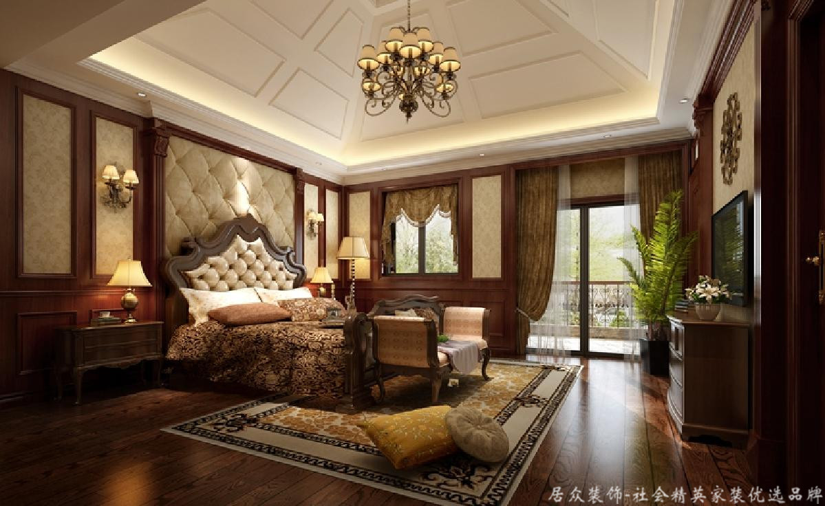 别墅 欧式 卧室图片来自gz居众装饰在古典奢华主义的分享