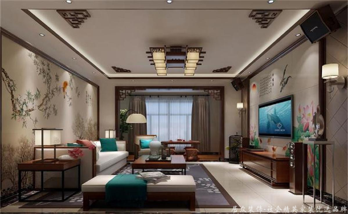 中式 四居室 毛坯 客厅图片来自gqx9211300在东方“韵”-中式风格四居的分享