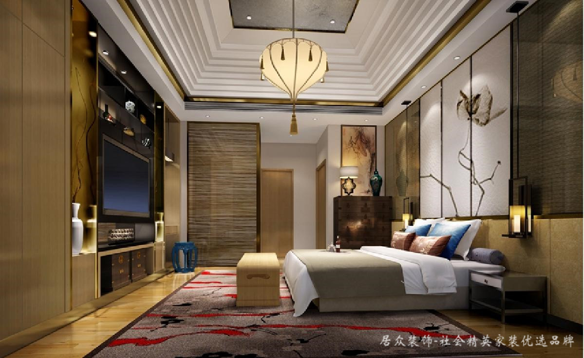 别墅 卧室图片来自深圳居众装饰集团在燕晗山居-中式风格-380平米的分享