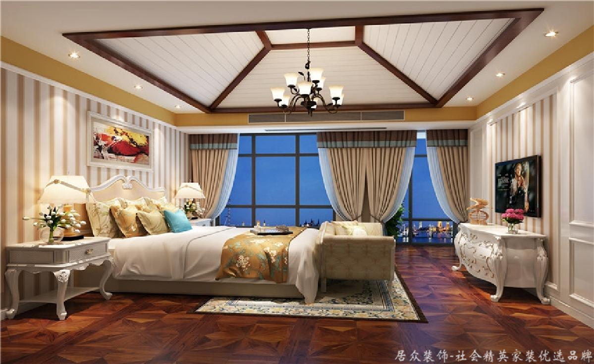 美式 别墅 简洁 实用 卧室图片来自居众装饰长沙分公司在旭辉御府-美式风格-300㎡的分享