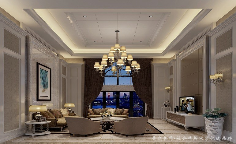 别墅 欧式 明亮 大气 客厅图片来自深圳居众装饰集团在居众装饰-泛海拉菲-欧式-486平的分享