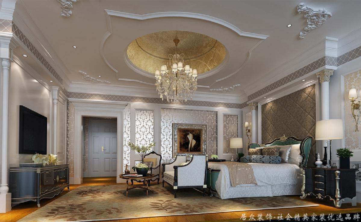 别墅 新古典 毛坯 卧室图片来自gqx9211300在复古风来袭-500平新古典风格别墅的分享