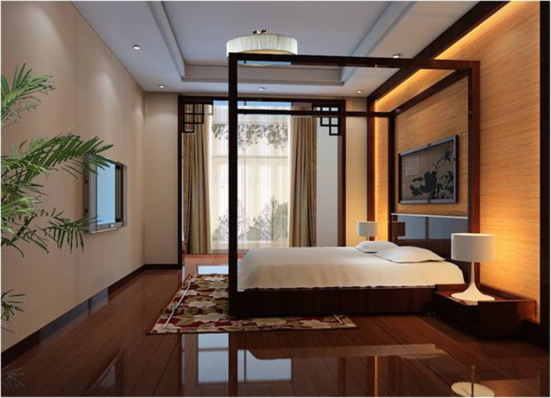 中式 四居 卧室图片来自轻舟装饰-90后的华仔在棕榈泉-220平米-中式风格的分享
