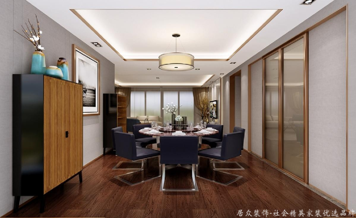 中式 餐厅图片来自居众装饰长沙分公司在湘江豪庭-中式-四居的分享