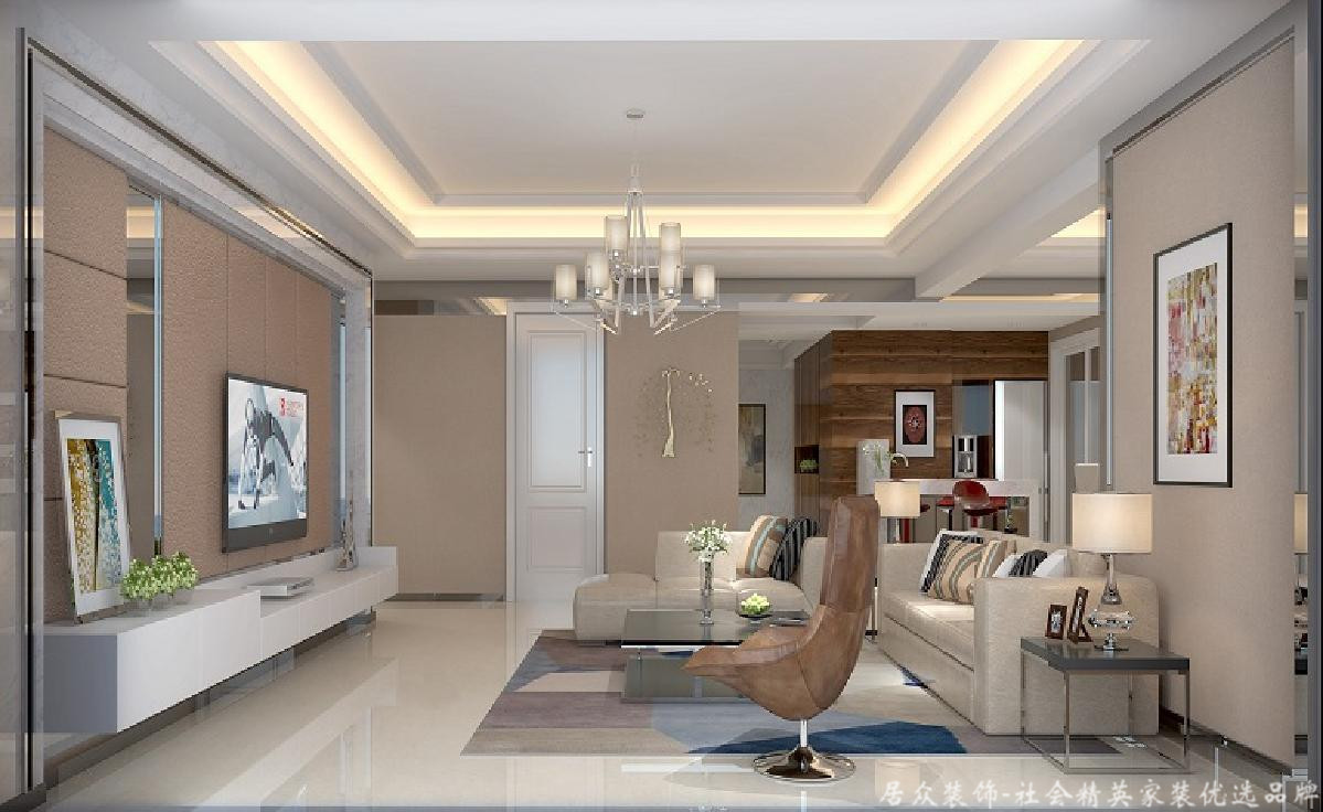 客厅图片来自居众装饰长沙分公司在龙湾国际-现代风格-250㎡的分享