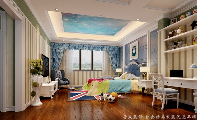 卧室图片来自重庆居众装饰在龙湖悠山竣-美式风格-400㎡的分享