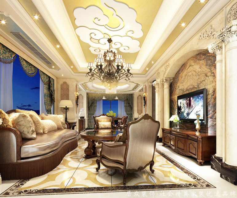 欧式 五居 平层 客厅图片来自gqx9211300在天悦城-欧式风格五居的分享