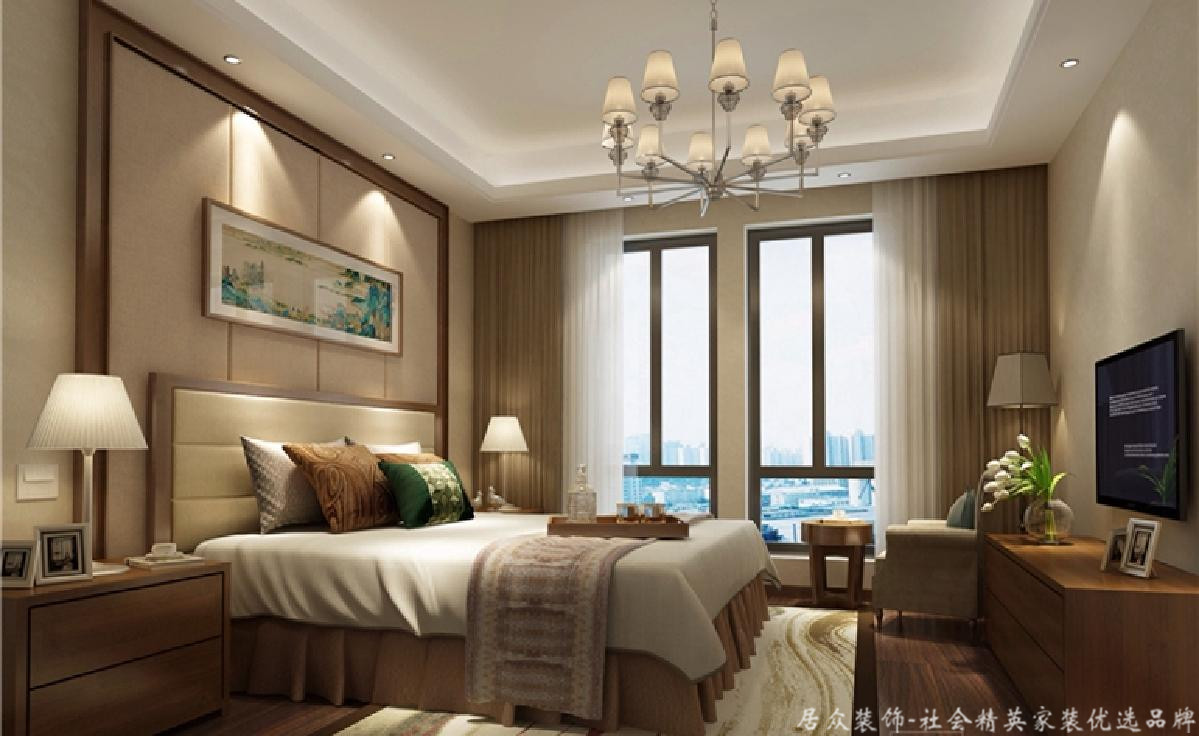 美式 优雅 四居 卧室图片来自居众装饰长沙分公司在第六都-美式风格-210㎡的分享