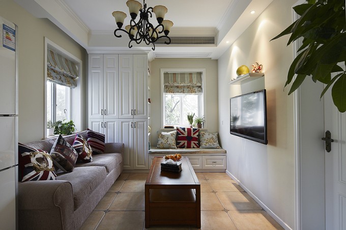 客厅图片来自日升嬛嬛在时尚雅致的90平两居室美式风的分享