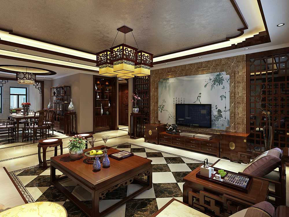 三居 中式 客厅图片来自tjsczs88在古韵悠长，鸟语花香的分享