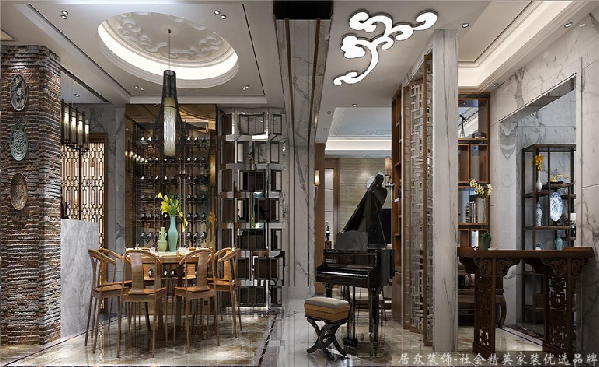 餐厅图片来自居众装饰长沙分公司在第六都-中式-别墅的分享