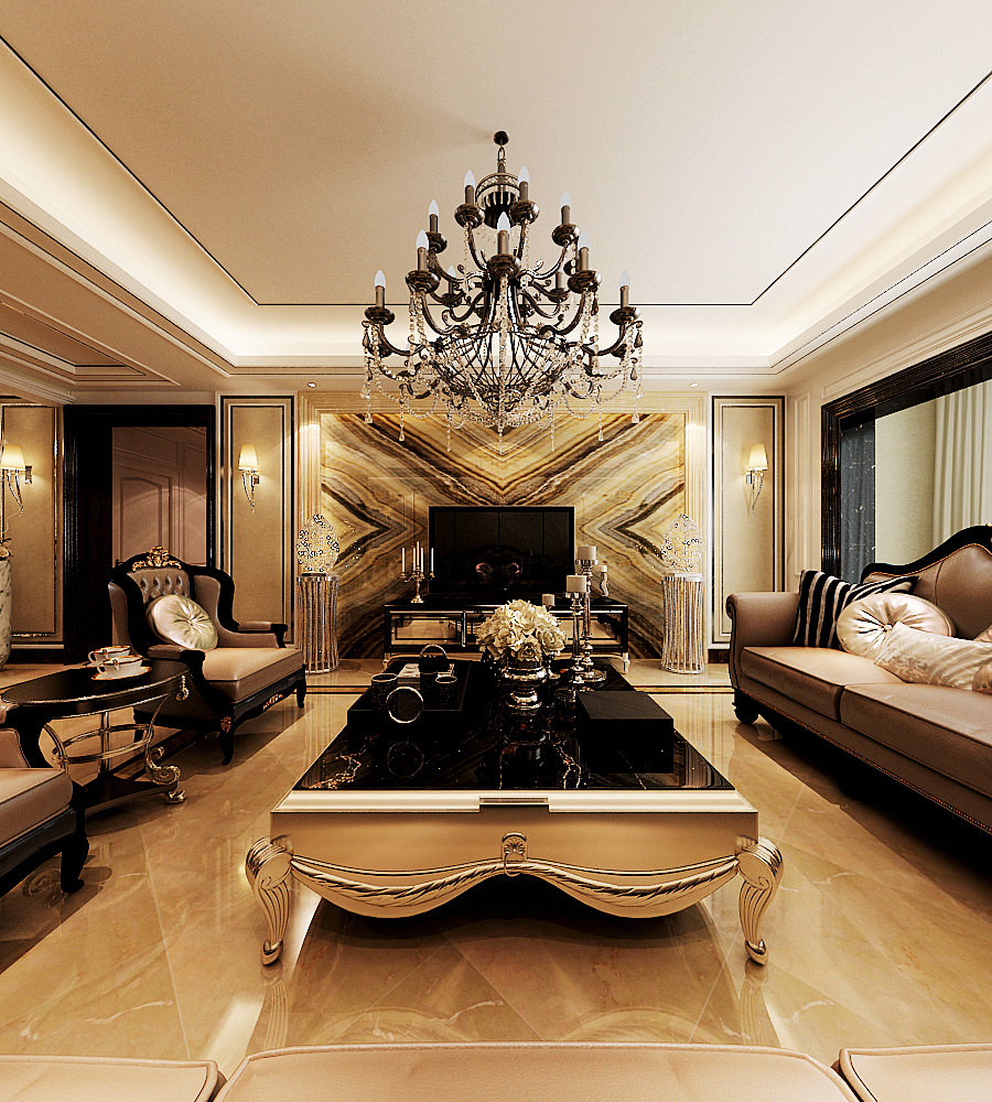 混搭 客厅图片来自天津白天鹅装饰工程有限公司在亿城堂庭220平新古典的分享