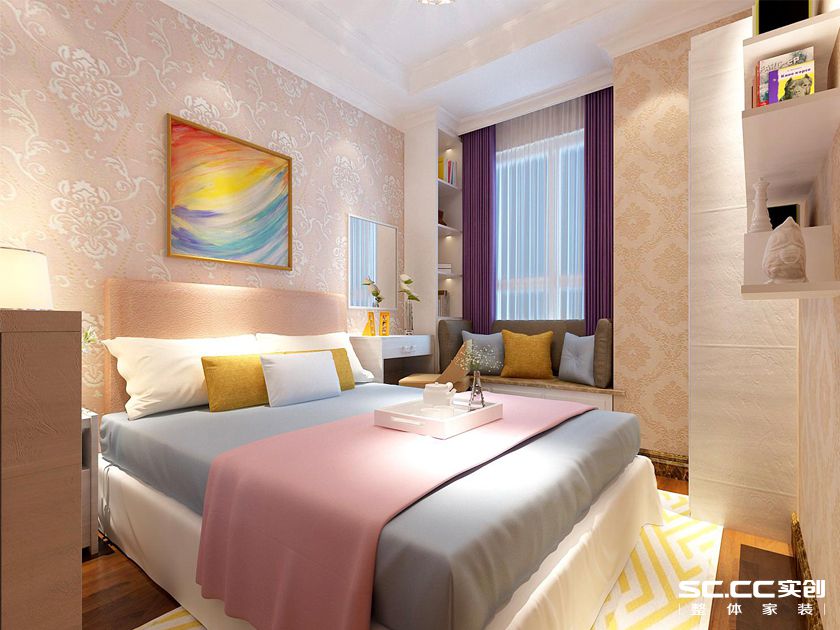 卧室图片来自用户2652703143在紫荆华庭130平三室混搭风格设计的分享