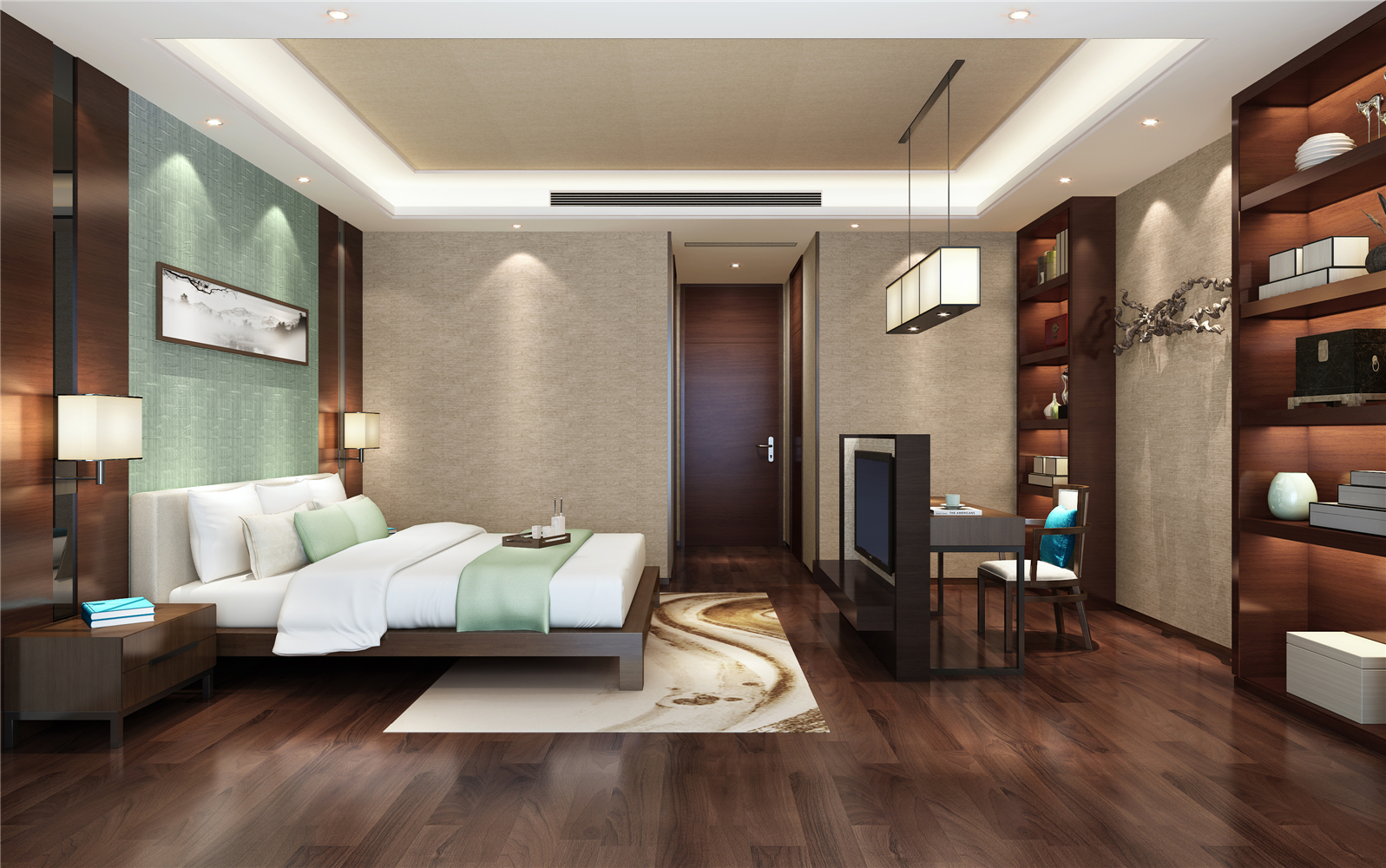新中式 公寓 收纳 卧室图片来自张勇高级室内设计师在天通苑西三区新中式设计案例效果的分享