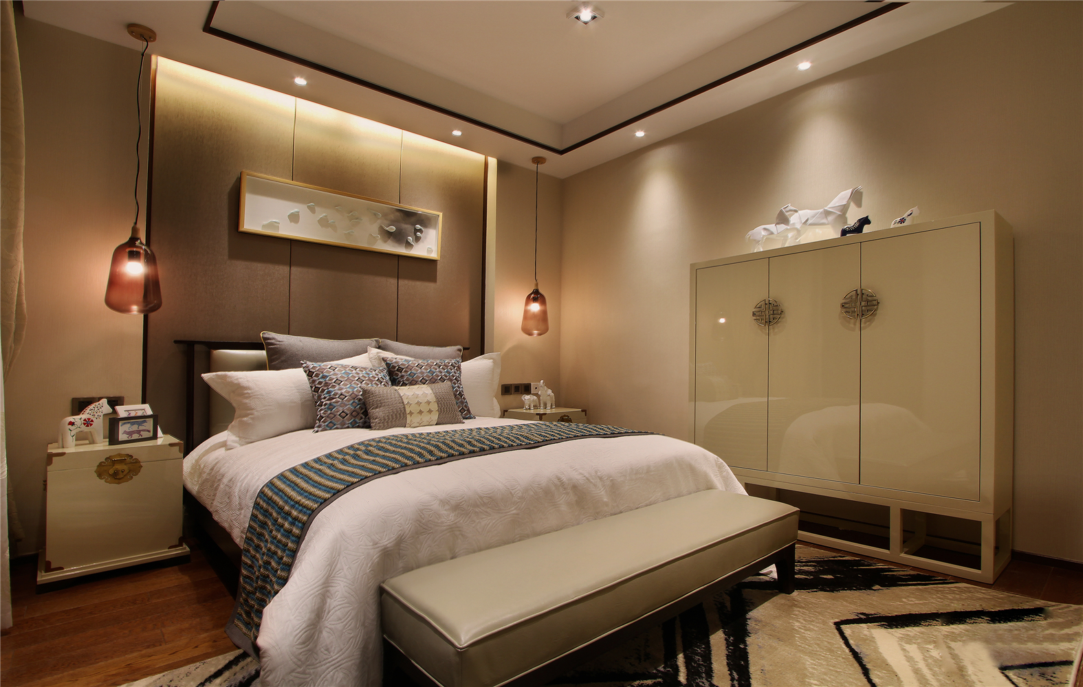 中式 别墅 卧室图片来自张勇高级室内设计师在优山美地D区新中式设计案例的分享