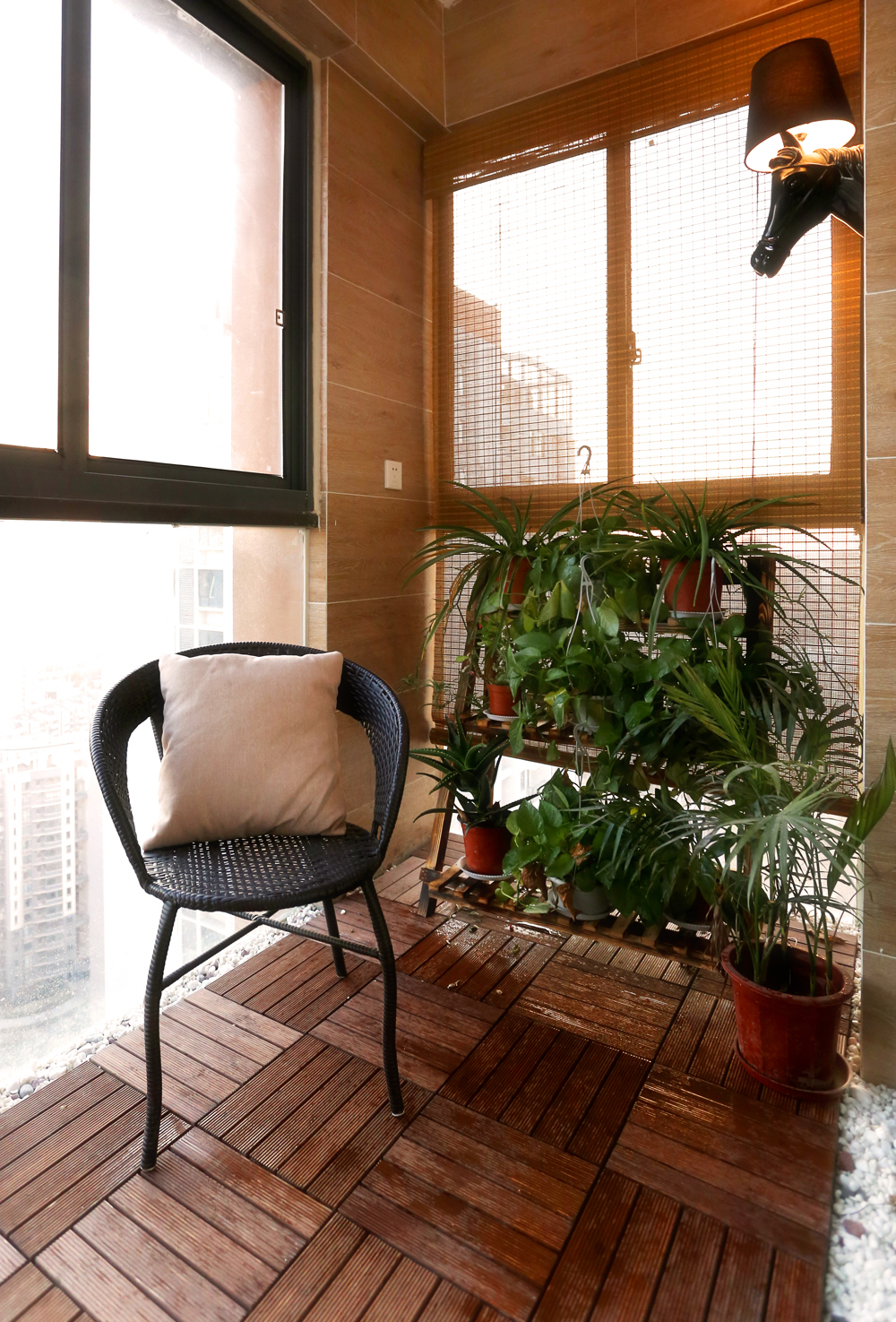 二居 清新 现代简约 100平 效果图 阳台图片来自实创装饰小何在100平现代二居室，欢快的赶脚的分享
