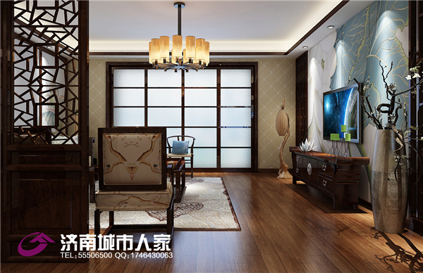 中式 客厅图片来自济南城市人家装修公司-在东方天澍190平中式装修效果图的分享