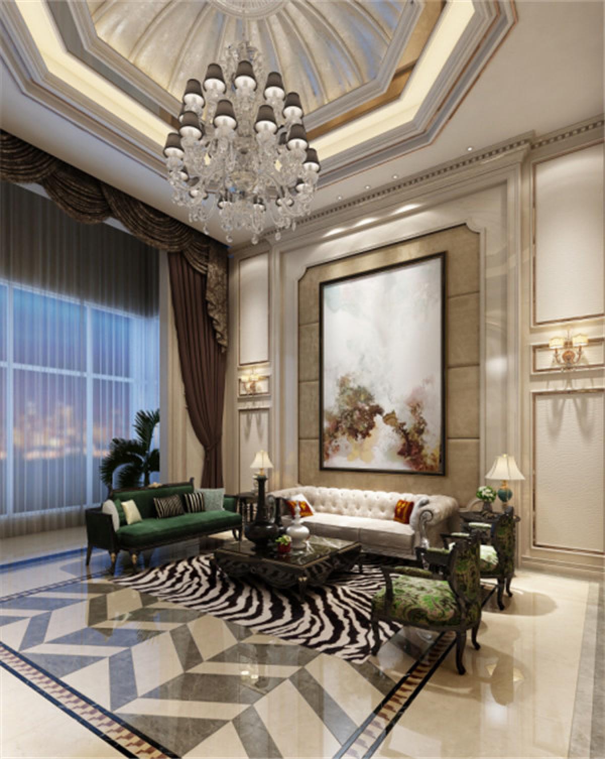 客厅图片来自日升装饰秋红在曲江公馆和园欧式古典风格的分享