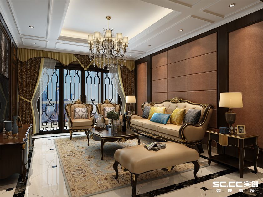 简约 欧式 三居 客厅图片来自实创装饰上海公司在御沁园简欧风格145㎡装修案例的分享