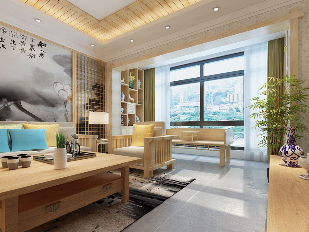 中式 二居 客厅图片来自tjsczs88在清新淡雅，水墨中式的分享