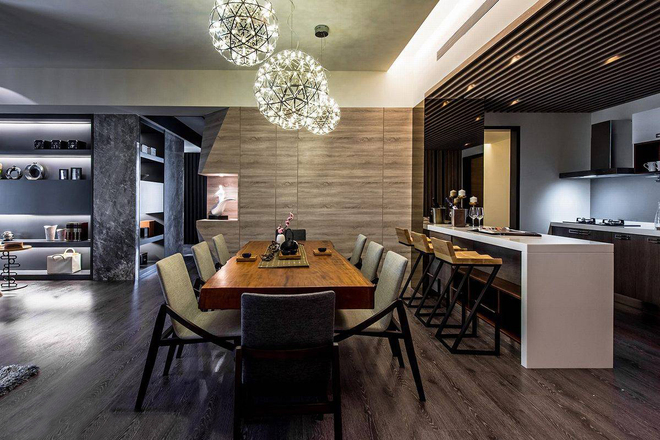 鲁能7號 别墅 简约 餐厅图片来自别墅设计师杨洋在现代简约生活-鲁能7號别墅的分享