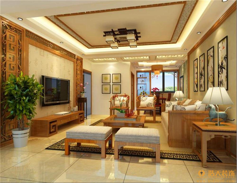 现代中式 客厅图片来自深圳浩天装饰在浩天装饰波菲托诺纯水岸现代中式的分享