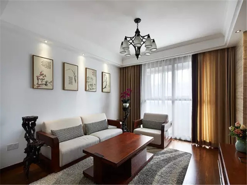 中式 新中式 三居 白领 小资 客厅图片来自沙漠雪雨在100平米唯美优雅中式三居的分享