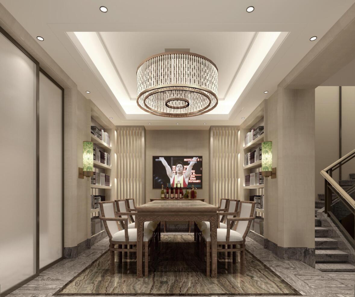 南郊中华园 装修设计 新中式 腾龙设计 餐厅图片来自室内设计师劳纳在南郊中华园新中式风格设计的分享