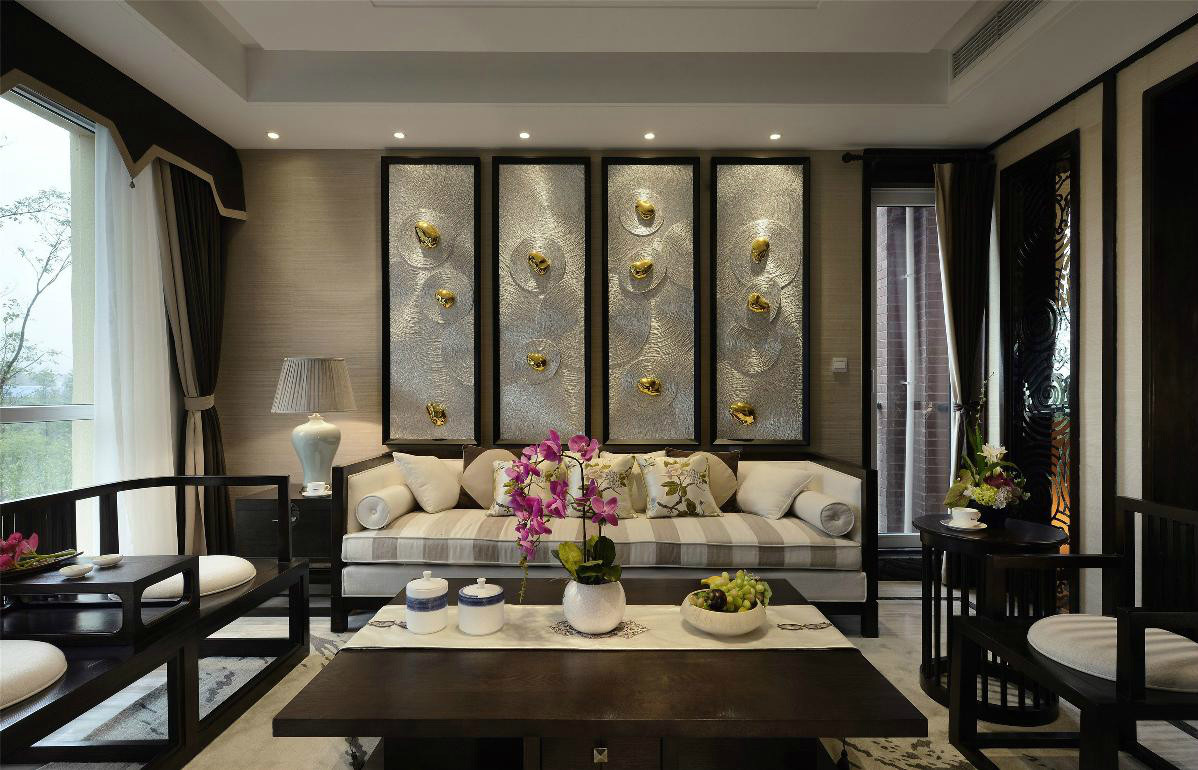 中式设计 日升装饰 中式装修 客厅图片来自装修设计芳芳在宁静雅致新中式淡淡禅意的分享