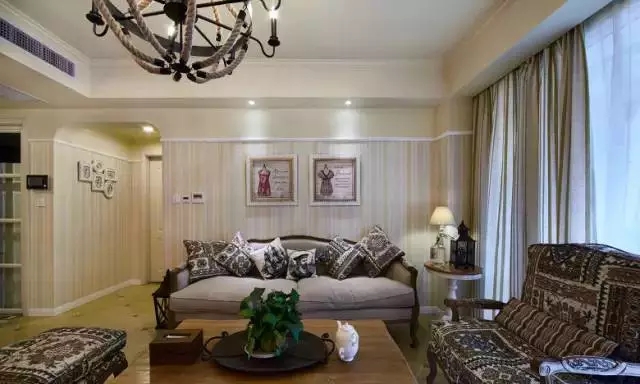 简约 美式 三居 客厅图片来自实创装饰上海公司在96㎡简约美式风，舒适温馨小家~的分享
