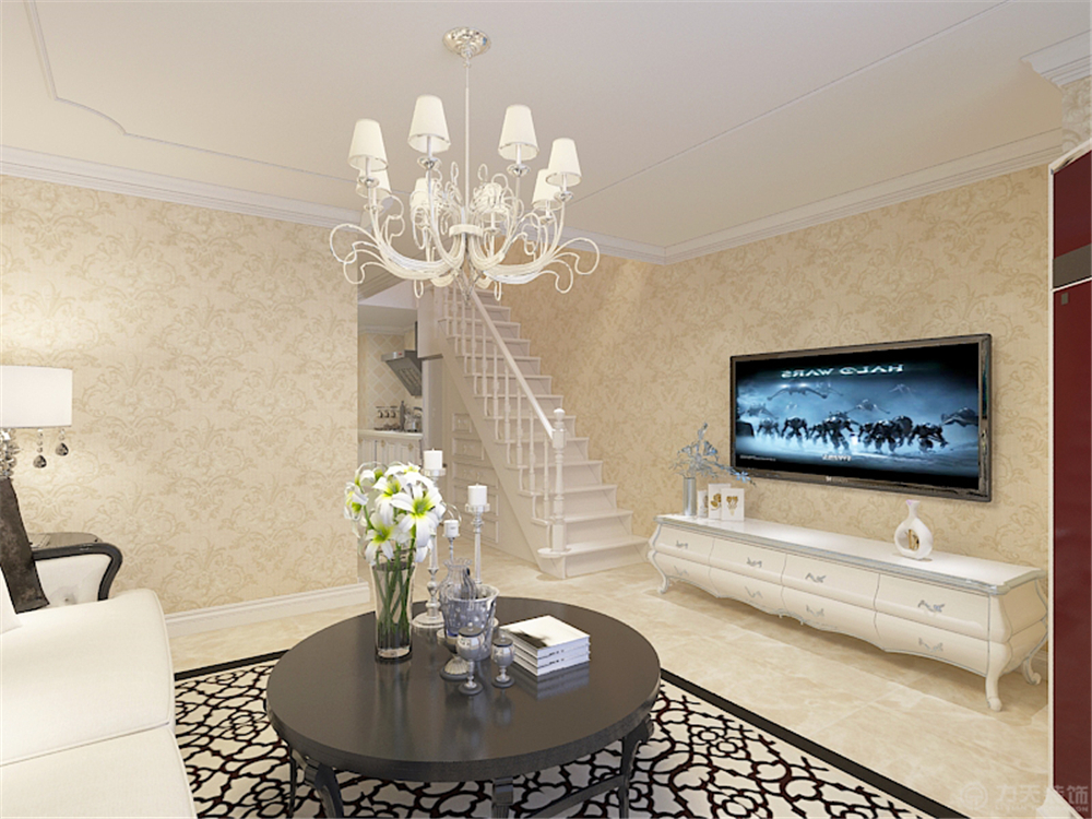 客厅图片来自阳光力天装饰在简欧风格  上榀坐  92㎡的分享