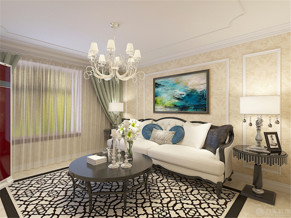 客厅图片来自阳光力天装饰在简欧风格  上榀坐  92㎡的分享