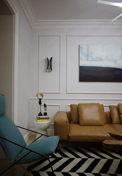 客厅图片来自家装大管家在109平欧美时尚3居 自在惬意空间的分享