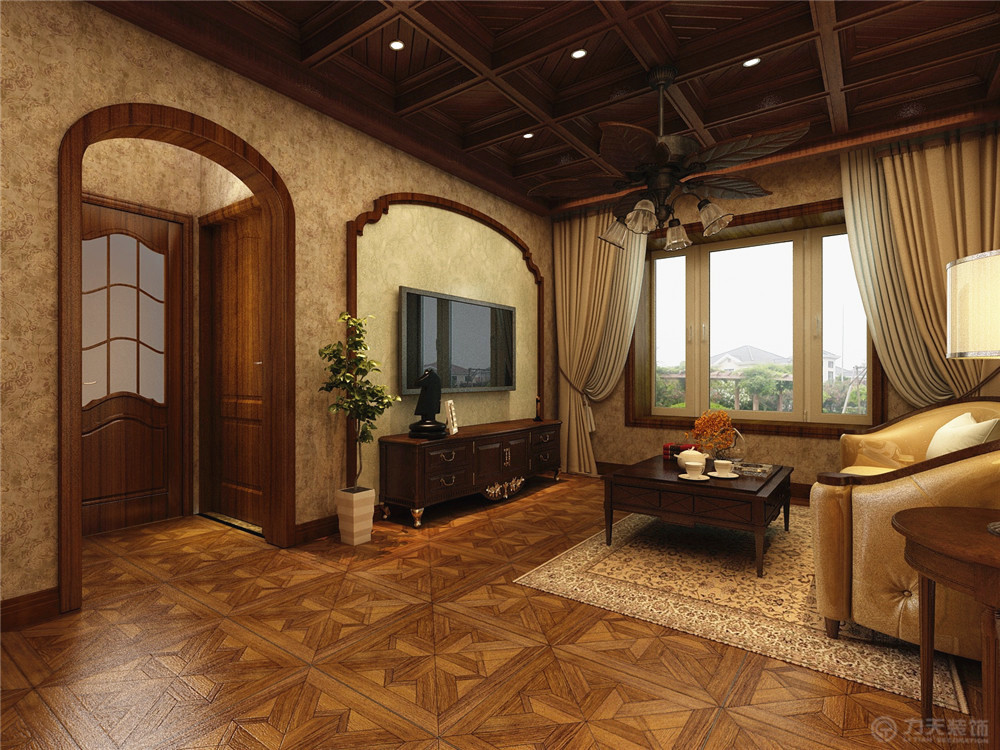 客厅图片来自阳光力天装饰在美式古典   津南新城区 90㎡的分享