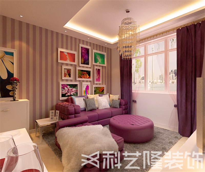 客厅图片来自天津科艺隆装饰在耀华心壹街—现代简约— 93.79㎡的分享