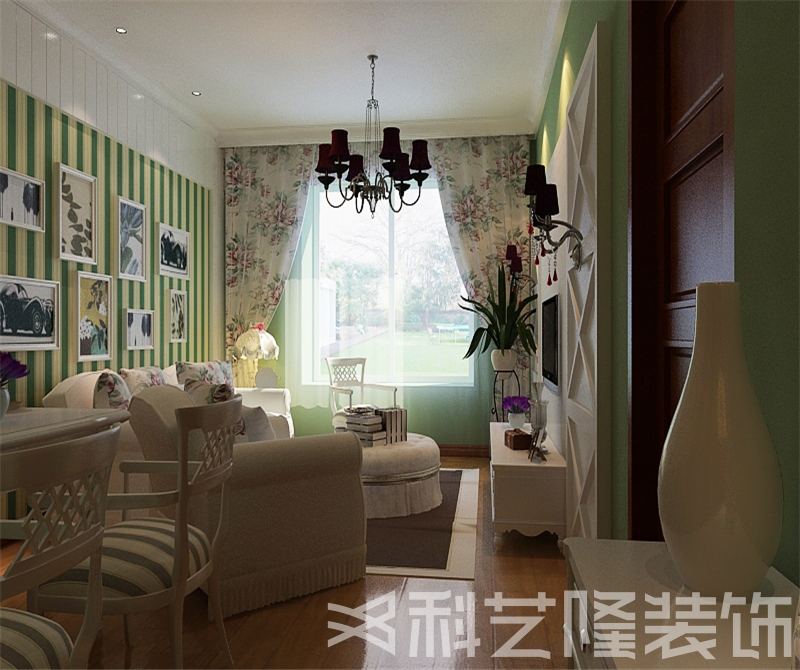 客厅图片来自天津科艺隆装饰在远洋风景— 欧式风格—70㎡的分享
