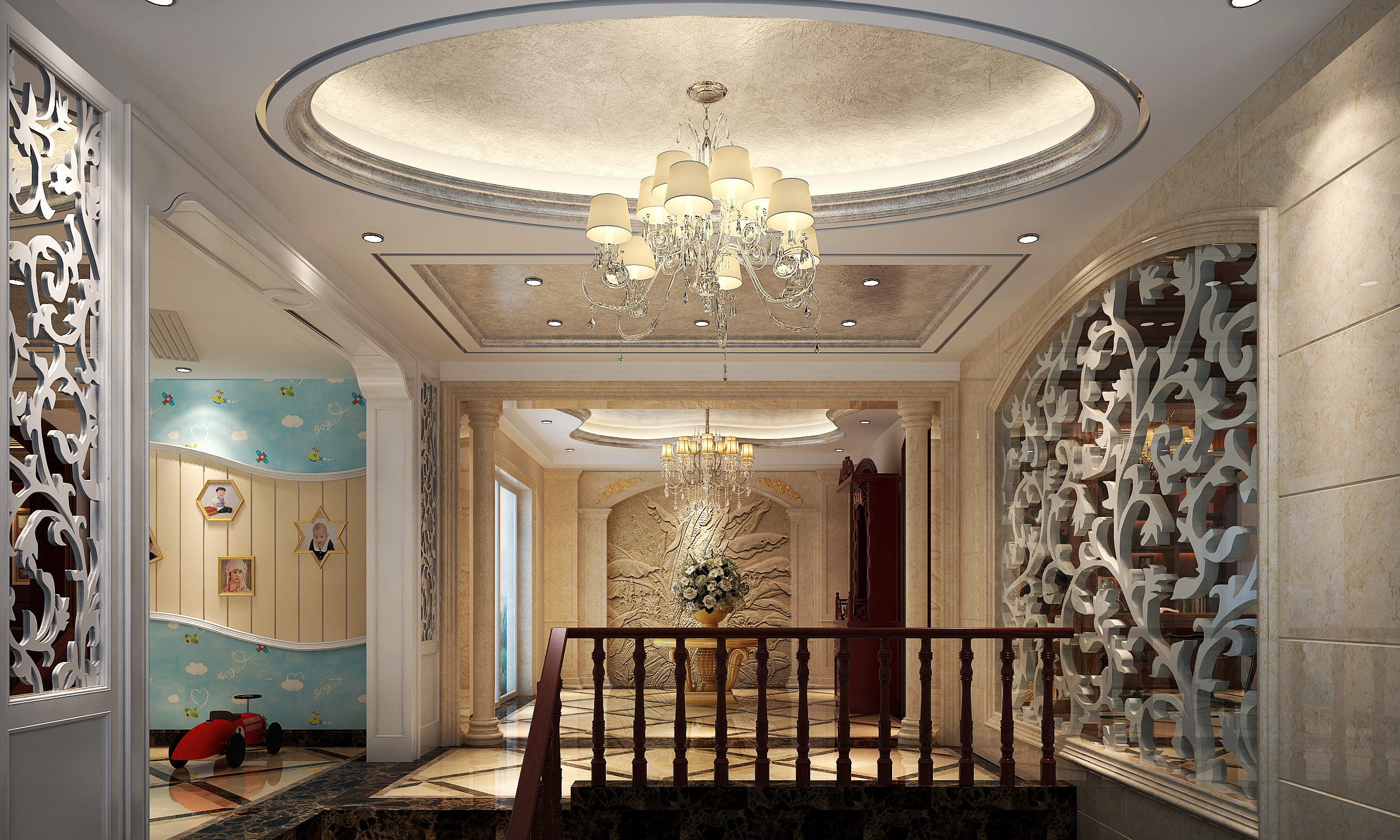 欧式 别墅 精装 楼梯图片来自深圳市尚易装饰在瑞和耶纳 精装奢华别墅的分享