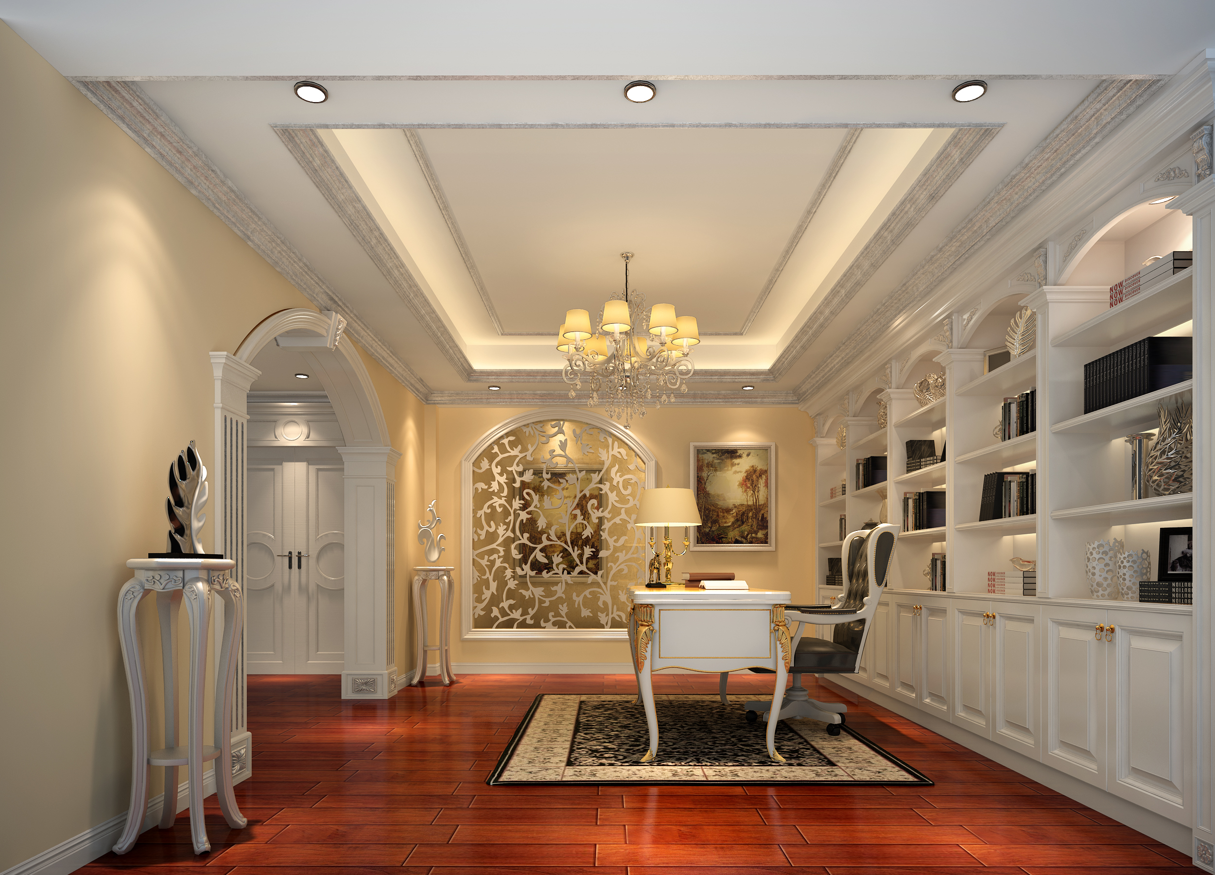 欧式 别墅 精装 书房图片来自深圳市尚易装饰在瑞和耶纳 精装奢华别墅的分享