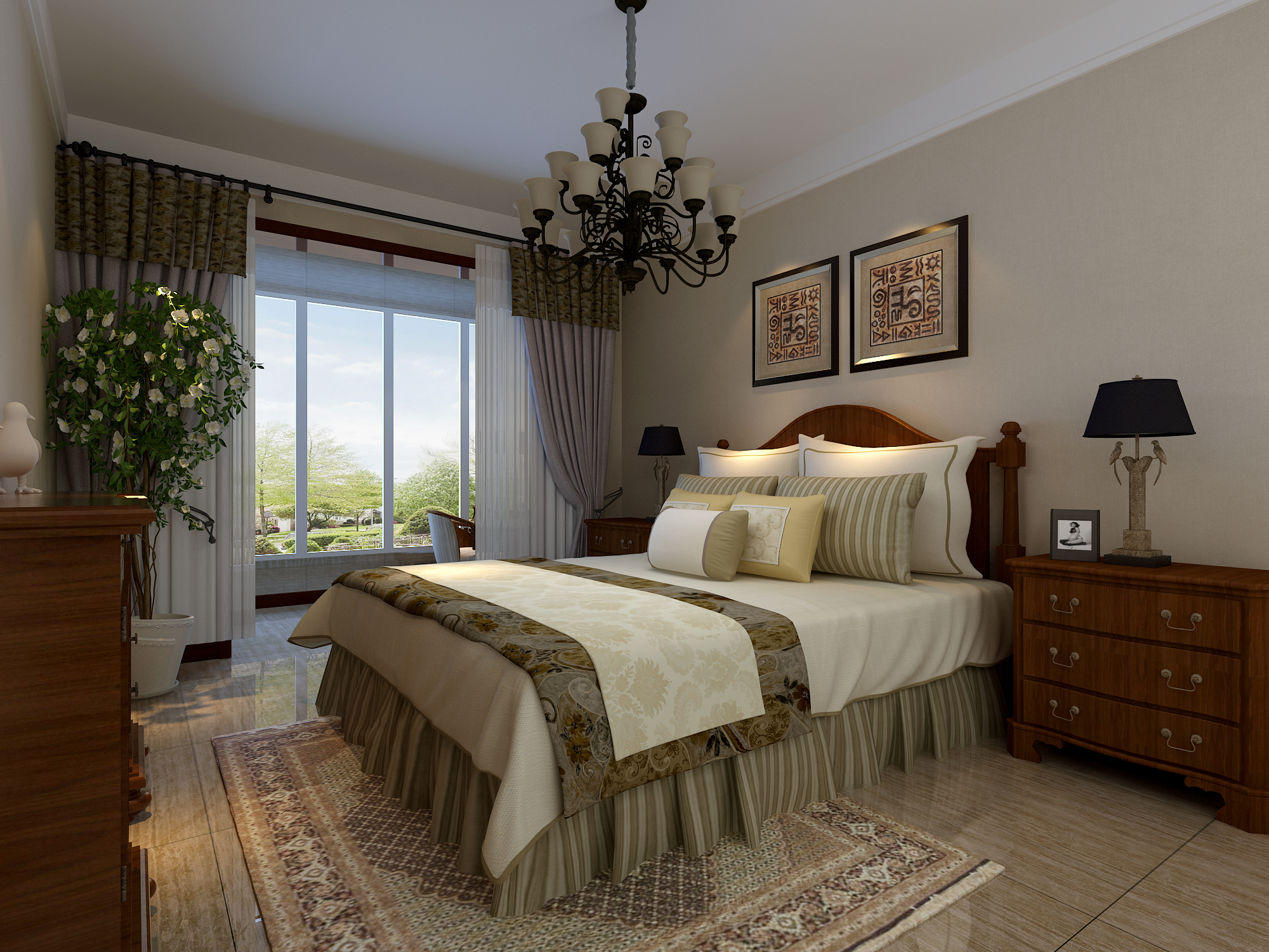 欧式 卧室图片来自阿布的小茅屋15034052435在晋阳峰景152平米--欧美的分享