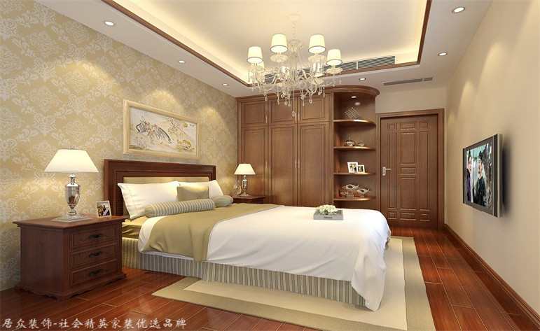 美式 三居 卧室图片来自厦门居众装饰设计工程有限公司在阳光城翡丽湾-美式风格-100㎡的分享
