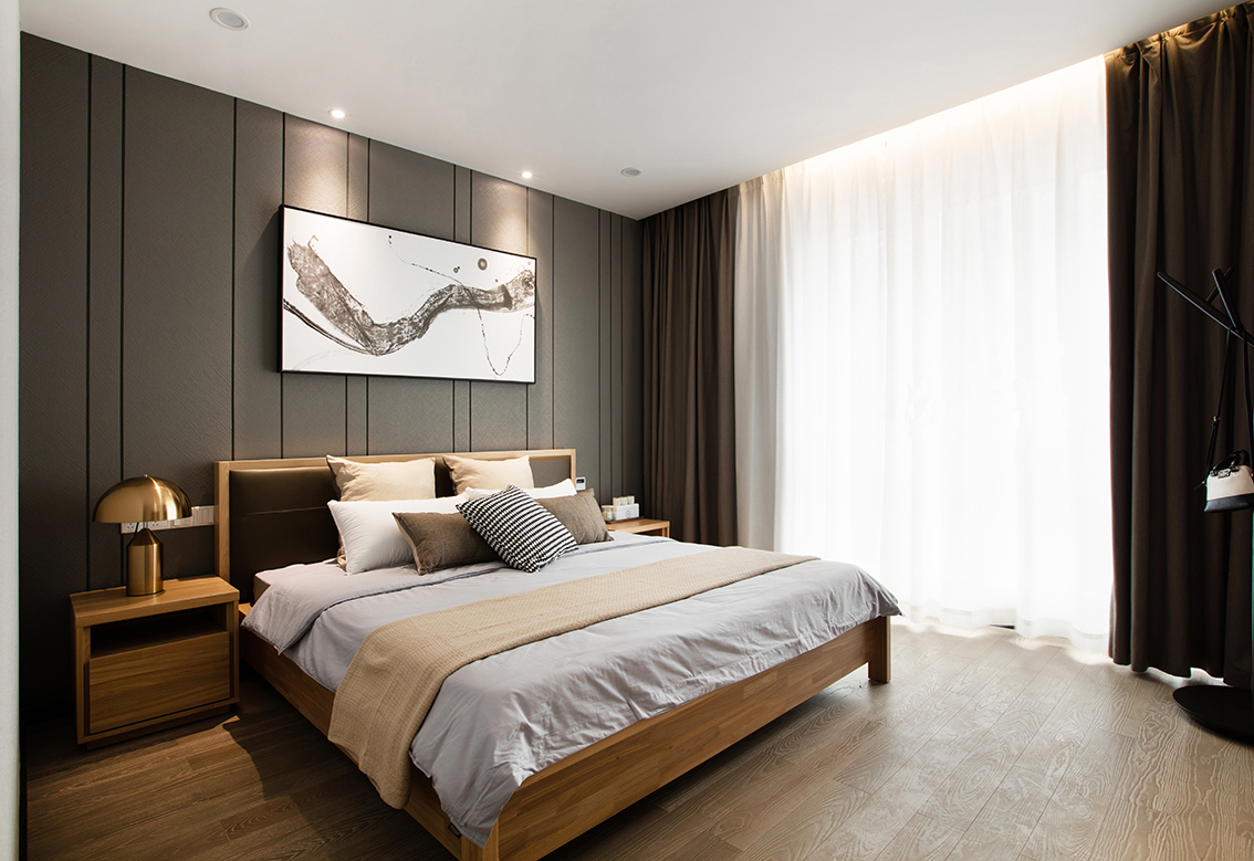 四居 现代简约 小资 白领 卧室图片来自九鼎建筑装饰工程有限公司成都分在鹭岛国际的分享