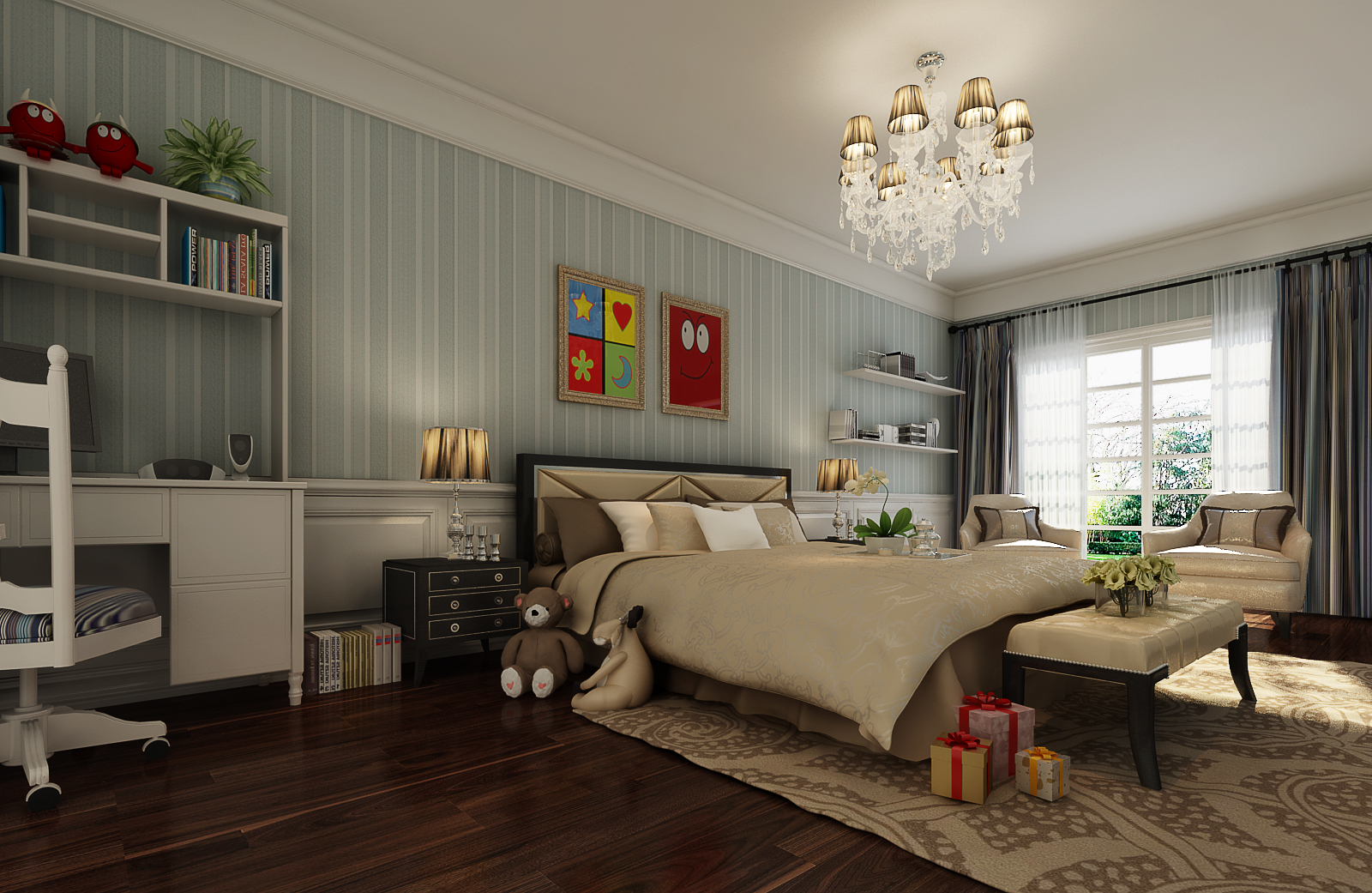 卧室图片来自日升装饰秋红在暖山西安古典风格的分享
