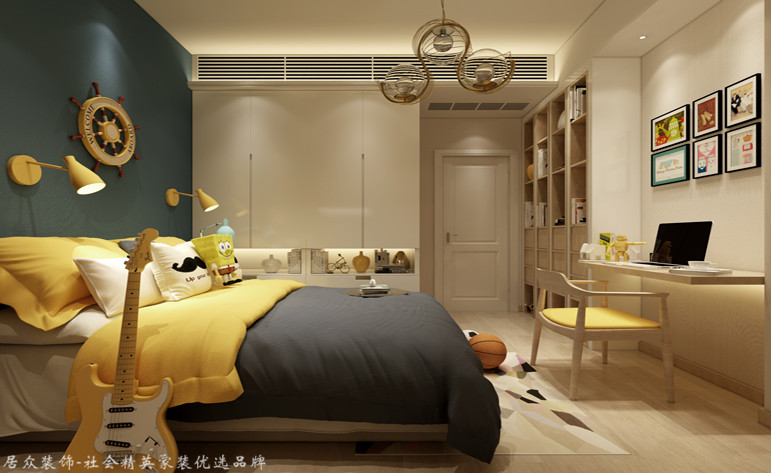 现代简约 三居 卧室图片来自杭州居众装饰集团设计院在西溪蝶园-现代简约-166平方的分享