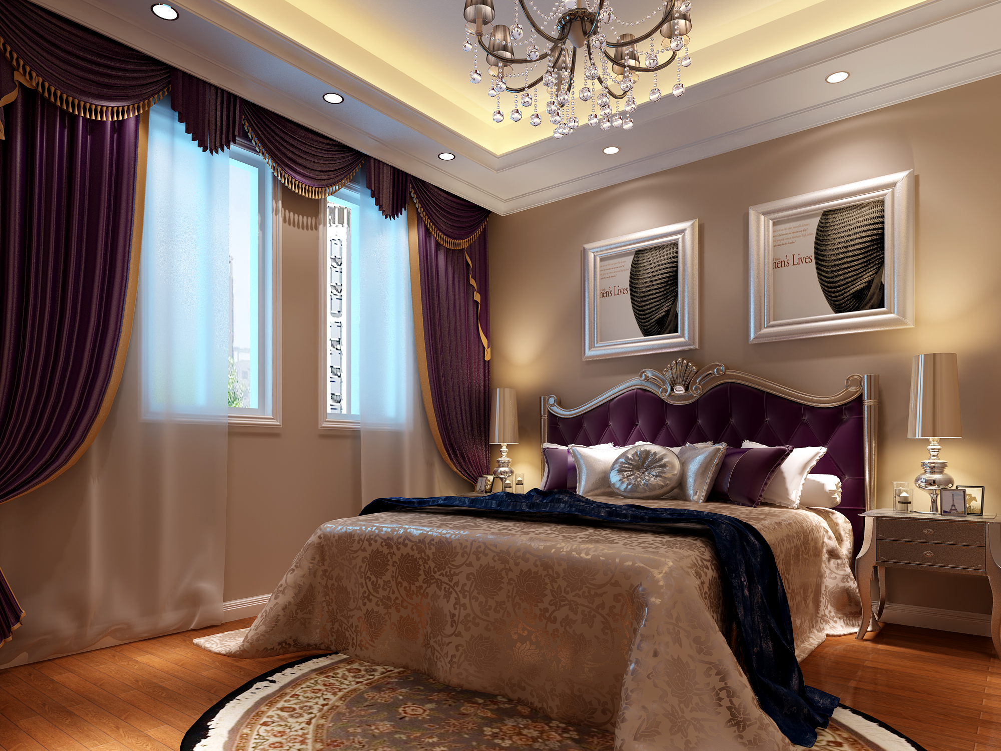 田园 三居 卧室图片来自天津白天鹅装饰工程有限公司在都会轩156平美式田园的分享
