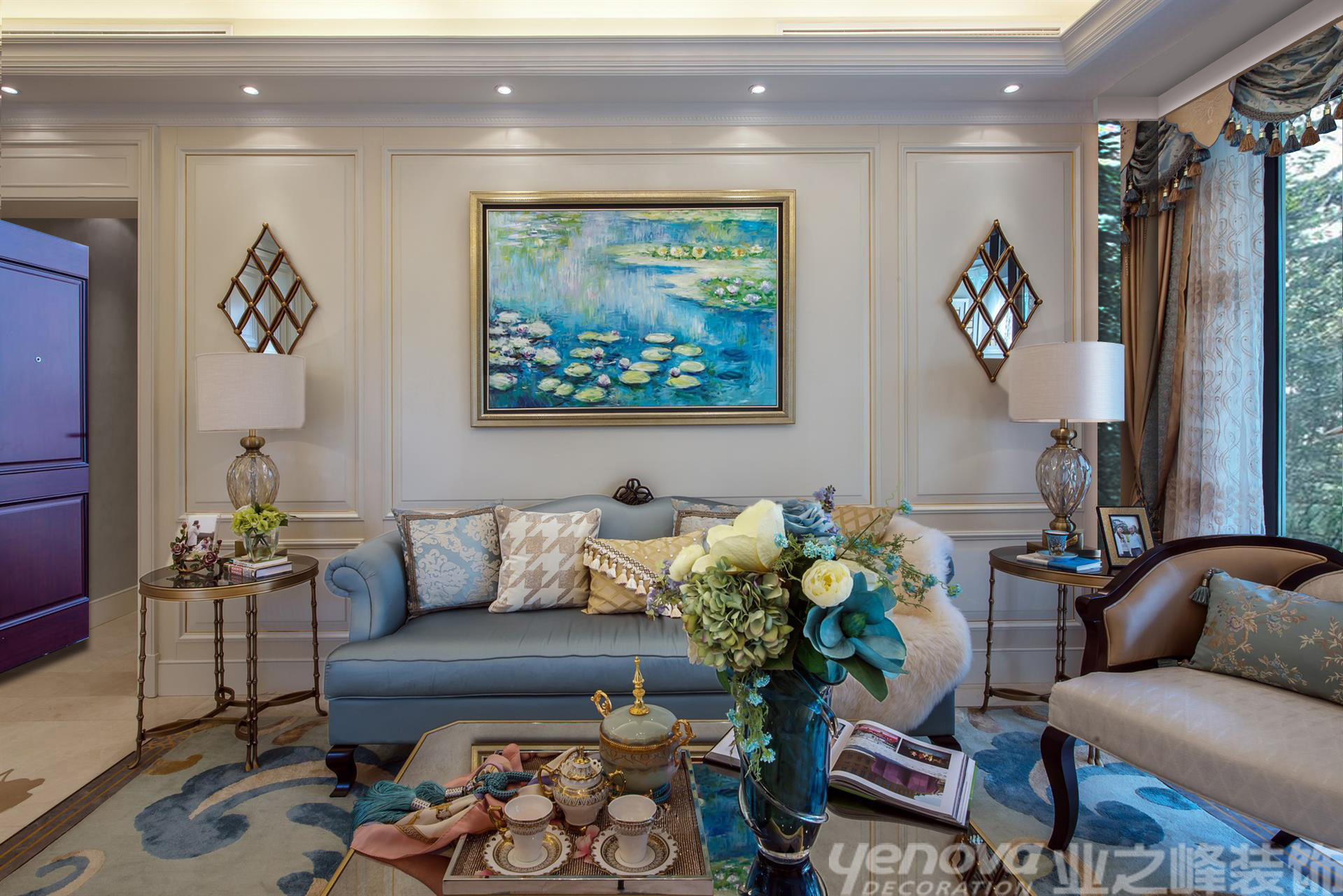 美式风格 壁炉 三居 海边 客厅图片来自青岛业之峰官方客服--小万在晓港名城 121平 美式风格的分享