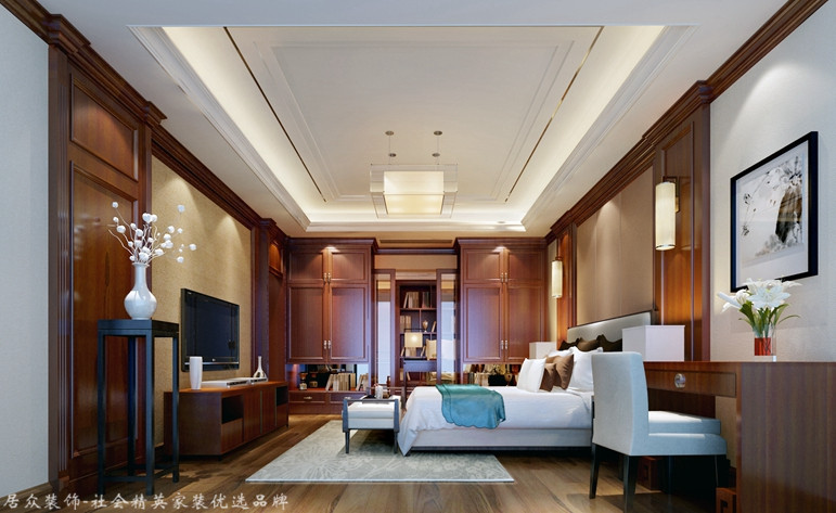 中式 别墅 卧室图片来自杭州居众装饰集团设计院在吉祥半岛 -中式-320平的分享